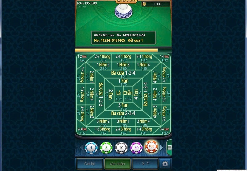 Giao diện bàn cược cho các game tham gia trải nghiệm