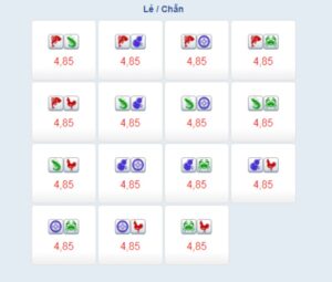Cửa cược lẻ chẵn trong game bầu cua