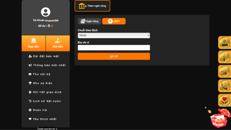 Rút tiền i9BET USDT theo tỷ giá chung